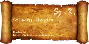 Szladky Klaudia névjegykártya