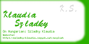 klaudia szladky business card